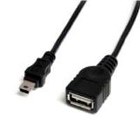 CABLE DE 30CM CONVERTIDOR USB 2.0 DE USB A A MINI USB B – HEMBRA / MACHO – USB (F) A MINI USB TIPO B (M) – NEGRO – USBMUSBFM1 – STARTECH.COM MOD. USBMUSBFM1