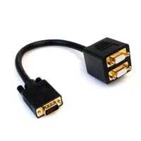 CABLE DE 30CM DUPLICADOR DIVISOR DE VIDEO VGA DE 2 PUERTOS – MULTIPLICADOR SPLITTER 2 SALIDAS – 2X HEMBRA HD15 – STARTECH.COM MOD. VGASPL1VV