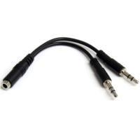 ADAPTADOR DIVISOR DE AUDIO PARA AUDIFONOS 2X MINI-JACK DE 3.5MM DE 3 PINES A MINI-JACK DE 4 PINES- AURICULARES - NEGRO - STARTECH.COM MOD. MUYHSFMM