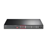 SWITCH | TP-LINK | TL-SL1226P |24 PUERTOS RJ45 10/100 MBPS POE CON 2 PUERTOS RJ45 GIGABIT Y 2 RANURAS SFP GIGABIT COMBO | NO ADMINISTRABLE | PARA RACK 19 PULGADAS