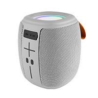 BOCINA INALAMBRICA BLUETOOTH PORTATIL RECARGABLE LUZ RGB FUNCION TWS PERFECT CHOICE NOVEL DRUM – GRIS