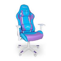 SILLA OCELOT GAMING OSA-06 / VINIPIEL / BASE NYLON AJUSTABLE / DESCANSABRAZOS 2D / PISTON CLASE 4 / RECLINABLE 90-155 GRADOS / HASTA 150KG / COJINES LUMBAR Y CERVICAL / COLOR AZUL CON MORADO