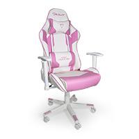 SILLA OCELOT GAMING OSR-05 / VINIPIEL / BASE NYLON AJUSTABLE / DESCANSABRAZOS 2D / PISTON CLASE 4 / RECLINABLE 90-155 GRADOS / HASTA 150KG / COJINES LUMBAR Y CERVICAL / COLOR BLANCO CON ROSA