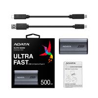 UNIDAD DE ESTADO SOLIDO SSD EXTERNO ADATA SE880 500GB PORTATIL USB 3.2 USB TIPO C GRIS TITANIO WINDOWS MAC LINIX ANDROID PS4/5 XBOX SERIES X S (AELI-SE880-500GCGY)