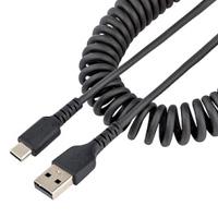CABLE DE 50CM DE CARGA USB A A USB C, CABLE USB TIPO C EN ESPIRAL DE CARGA RAPIDA, CABLE USB 2.0 A A USBC NEGRO – STARTECH.COM MOD. R2ACC-50C-USB-CABLE