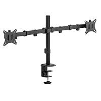 SOPORTE DOBLE PARA MONITOR ACTECK ENFORCE ZONE SM490 / SOPORTE VESA / FIJACION POR PRENSA MECANICA / MAX 9 KG POR BRAZO / ATORNILLADO / ROTACION 180 / INCLINACION 45 / NEGRO / AC-934602