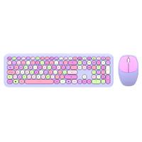 KIT 2 EN 1 TECLADO Y MOUSE INALAMBRICO CREATOR CHIC MK47 / 110 TECLAS / MEMBRANA / RATON OPTICO / USB 2.4 GHZ / 2 BOTONES SCROLL / MORADO / AC-935173