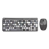 KIT ACTECK CREATOR CHIC MK470 / TECLADO Y MOUSE / INALAMBRICO / RECEPTOR USB / ESPAÑOL / RANURA PARA DISPOSITIVOS / MULTIFUNCION / 110 TECLAS / OPTICO / 1600 DPI / NEGRO CON GRIS / AC-935180