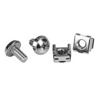 PACK DE 100 TORNILLOS DE MONTAJE Y TUERCAS ENJAULADAS M6 PARA RACK GABINETE DE SERVIDORES