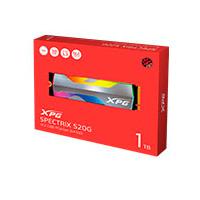 UNIDAD DE ESTADO SOLIDO SSD INTERNO XPG SPECTRIX 1TB S20G M.2 2280 NVME PCIE 3X4 LECT.2500 ESCRIT.1800 MBS 3DNAND PC MINIPC CON DISIPADOR GAMER RGB (ASPECTRIXS20G-1T-C)