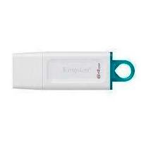 MEMORIA FLASH USB KINGSTON DATA TRAVELER EXODIA 64GB GEN 1 3.2 TIPO A BLANCO C/ANILLO AZUL KC-U2G64-5R