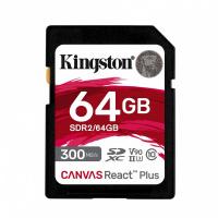 MEMORIA FLASH SD KINGSTON SDXC CANVAS REACT PLUS 64GB 300R/260W UHS-II U3 V90 (SDR/64GB)