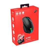 MOUSE XPG ALPHA WIRELESS SWITCH OMRON PIXART PAW 3335 16000 DPI 400 IPS RGB 6 BOTONES USB TIPO C BLUETOOTH INALAMBRICO 2.4G GAMER COLOR NEGRO (ALPHAWL-BKCWW)