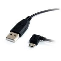 CABLE STARTECH.COM DE 1.8M USB A MICRO USB – USB 2.0 A A MICRO B ACODADO EN ANGULO A LA IZQUIERDA – NEGRO – CABLE MICRO USB B