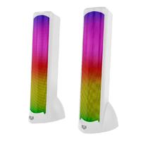 BOCINA GAMER BALAM RUSH GLIMM TOWER BG575 / ALAMBRICA USB / BLUETOOTH CONEXIN 3.5 MM / SONIDO ESTEREO / 10 W / ILUMINACION LED / BLANCO / BR-936989