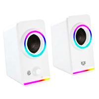 BOCINA GAMER BALAM RUSH GLIMM STYLEB G565 / ALAMBRICA USB / 3.5 MM / CONEXION BT – AUX / SONIDO ESTEREO / 10 W / ILUMINACION LED / BLANCO / BR-937009
