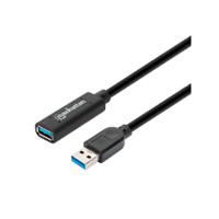 CABLE USB EXTENSIÓN, MANHATTAN,153737,V3.0 EXT. ACTIVA  5.0M NEGRO