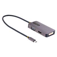 ADAPTADOR DE VIDEO USB C STARTECH.COM, ADAPTADOR USB TIPO C A HDMI VGA DVI HASTA 4K 60HZ, ADAPTADOR DE PANTALLA MULTIPUERTOS, COMPATIBLE CON THUNDERBOLT 3/4, ADAPTADOR DE VIAJES