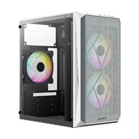 GABINETE ACTECK DOOM GI630 / MINI TORRE / MICRO ATX - MINI ITX / FUENTE DE PODER 500W / PANEL ACRILICO / 3 VENTILADORES FRGB INCLUIDOS / BLANCO / AC-935746