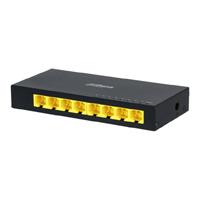 SWITCH/ DAHUA/ PFS3008-8GT/ GIGABIT DE 8 PUERTOS NO ADMINISTRABLE/ CAPA 2/ 10/100/1000 BASE-T/ CARCASA METALICA/ SWITCHING 16G/ TASA DE REENVIO DE PAQUETES 11.9 MBPS/ MEMORIA BUFER DE PAQUETES 1.5MB/