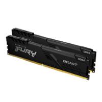 MEMORIA RAM KINGSTON DIMM DDR4 16GB 2X8GB 3200MT/S FURY BEAST BLACK XMP CL16 288PIN 1.35V C/DISIPADOR DE CALOR P/PC/GAMER/ALTO RENDIMIENTO KIT 2 KF432C16BBK2/16