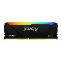 MEMORIA RAM KINGSTON DIMM DDR4 16GB 3600MT/S FURY BEAST BLACK XMP RGB CL18 288PIN 1.35V C/DISIPADOR DE CALOR P/PC/GAMER/ALTO RENDIMIENTO KF436C18BB2A/16