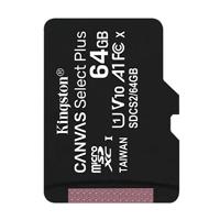 MEMORIA FLASH MICRO SD KINGSTON SDXC CANVAS SELECT PLUS 64GB 100R UHS-I U1 V10 SIN/ADAPTADOR SDCS2/64GBSP