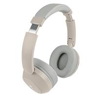 AUDIFONOS ON-EAR INALAMBRICOS PLEGABLES MANOS LIBRES CON BT PERFECT CHOICE SOUNDIA – TAUPE