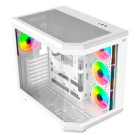 GABINETE GAMER BALAM RUSH TANK MASTER 9600TB / MEDIA TORRE / ATX – MICRO ATX – ITX / PANELES REMOVIBLES CRISTAL TEMPLADO / 4X VENTILADORES ARGB / SOPORTE PARA ENFRIAMIENTO / BLANCO / BR-938686