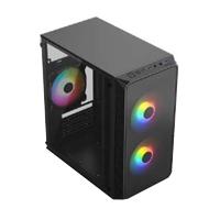 GABINETE ACTECK DOOM PRO CRYSTAL GI730C / MINI TORRE / MINI ITX, MICRO ATX / FUENTE 600W INCLUIDA / PANEL CRISTAL TEMPLADO / 3 AÑOS GARANTIA / NEGRO / AC-939225