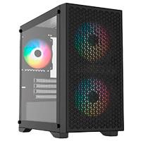 GABINETE GAMER BALAM RUSH CARBONO AIRCOOL 4000A / MINI TORRE / MINI ITX, MICRO ATX / PANELES REMOVIBLES CRISTAL TEMPLADO , MALLA / VENTILADORES ARGB / SOPORTE ENFRIAMIENTO LIQUIDO / NEGRO / BR-938853