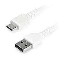 CABLE DE CARGA USB-A A USB-C DE 2M – CABLE DE CARGA RáPIDA Y SINCRONIZACIóN USB 2.0 DE SERVICIO PESADO – CABLE DE DATOS USB 2.0- RESISTENTE CON FIBRA DE ARAMIDA – M/M – 3A – BLANCO