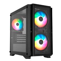 GABINETE GAMER BALAM RUSH / MINI TORRE / CARBONO CRYSTAL 4000C / MICRO-ATX, MINI-ATX / 3 VENTILADORES ARGB / PANEL IZQ CRISTAL + FRENTE CRISTAL / NEGRO / BR-938877