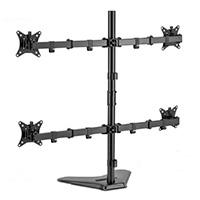 SOPORTE ACTECK ENFORCE ZONE-B SM445 / PARA ESCRITORIO / 4 MONITORES / 17-32 PULG / MAX 9 KG POR BRAZO / VESA 75-100 MM / ORGANIZADOR DE CABLES / NEGRO / AC-939669