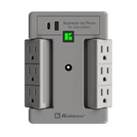 SUPRESOR DE PICOS MULTICONTACTO DE PARED CON CONEXIN USB C Y ENCHUFES GIRATORIOS DISEÑADO PARA TELEVISIONES, CENTROS DE ENTRETENIMIENTO Y OFICINAS.