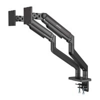 SOPORTES/MANHATTAN/462587/SOPORTE DE ALUMINIO CON SISTEMA DE PISTÓN PARA 2 MONITORES DE 17 A 45