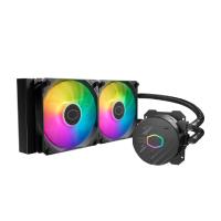 DISIPADOR DE ENFRIAMIENTO LIQUIDO COOLER MASTER MASTERLIQUID ML240L CORE ARGB/NEGRO/VENTILADORES DE 120MM SOCKET 1851/1700/1200/1151/1150/1155/1156/AM5/AM4/AM3+/AM3/AM2+/AM2/FM2+/FM2/FM1