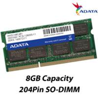 MEMORIA ADATA SODIMM DDR3 LOW 8GB PC3L-12800 1600MHZ CL11 204PIN 1.35V LAPTOP/AIO/MINI PCS (ADDS1600W8G11-S)