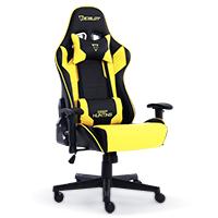 SILLA OCELOT GAMING OGS-02 / VINIPIEL / BASE NYLON AJUSTABLE / DESCANSABRAZOS 2D / PISTON CLASE 4 / RECLINABLE 90-155 GRADOS / HASTA 150KG / COJINES LUMBAR Y CERVICAL / COLOR NEGRO CON AMARILLO